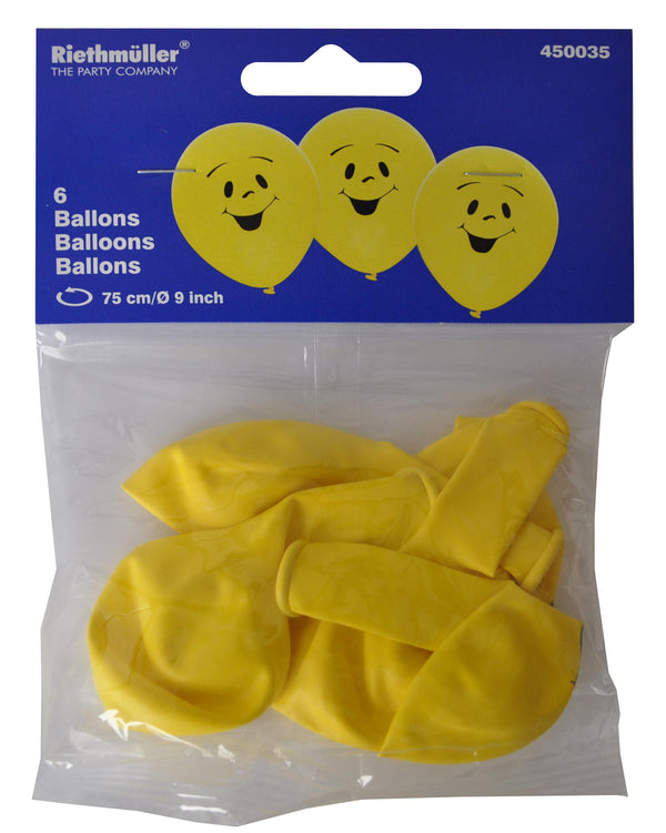 Riethmüller Ballon Luftballon Smiley 75 cm 6 Stück
