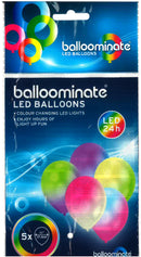 Riethmüller Ballon LED Balloons Bunt 27,5 cm 5 pezzi