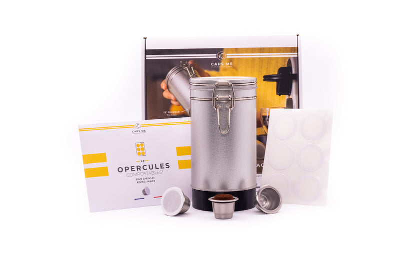 Caps me Kaffeeröster-Set grau