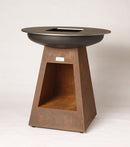 Onfire fireplace BBQ 95x86 cm with wooden warehouse black powder -coated