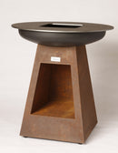 BBQ de cheminée OnFire 95x86 cm avec entrepôt en bois Corten Steel