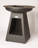 Onfire fireplace BBQ 95x86 cm with wooden warehouse black powder -coated