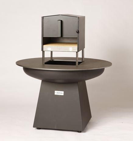 BBQ de cheminée onfire 95x86 cm en poudre noire -coated