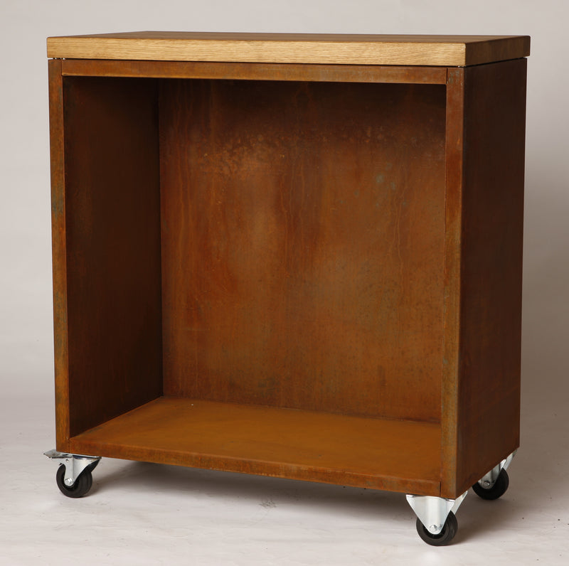 OnFire Holzaufbewahrung Wagen Cortenstahl