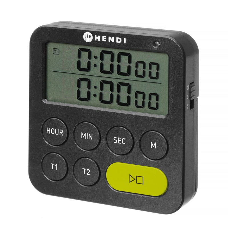 HENDI Timer doppelt Schwarz