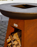 BBQ de cheminée OnFire 95x86 cm avec entrepôt en bois Corten Steel