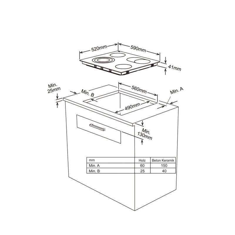 Sharp Glass ceramic KH-6V08FT00-EU