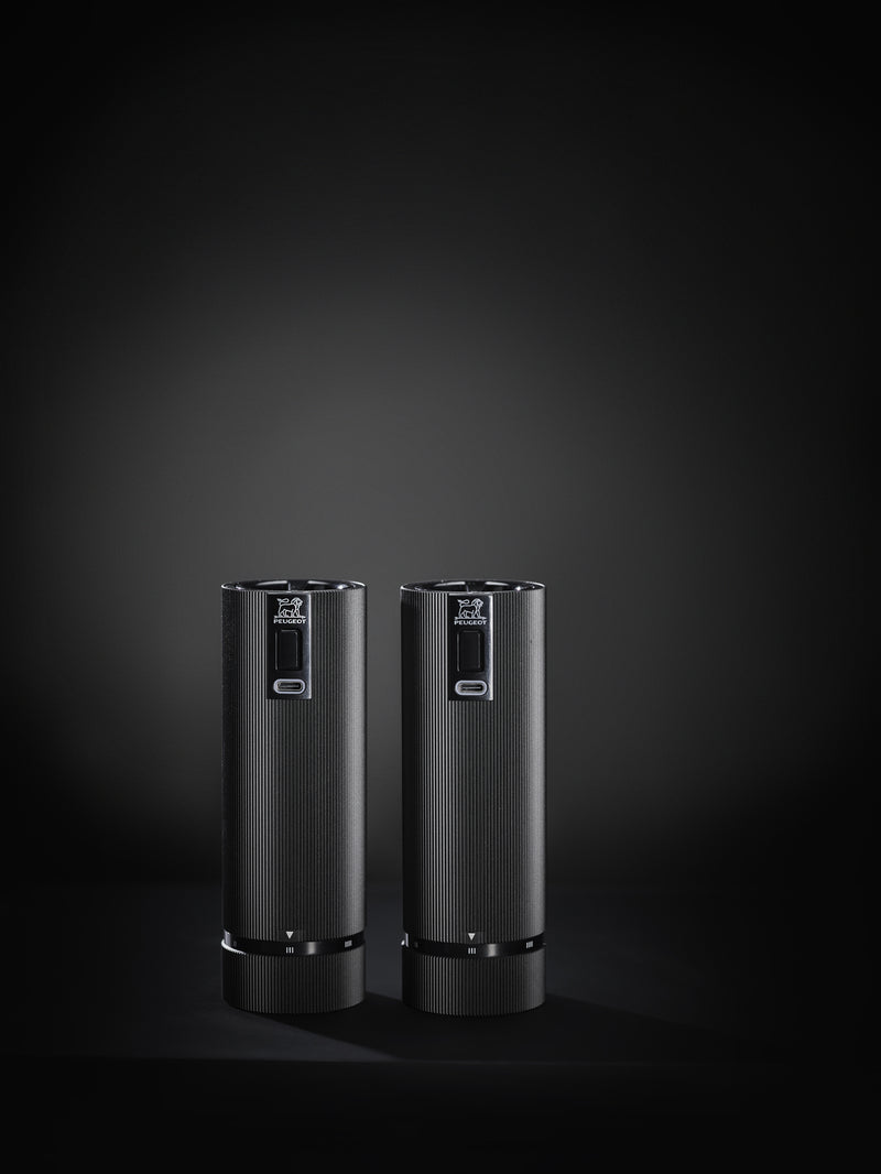 Peugeot Pfeffer- und Salzmühle LINE Duo elektrisch schwarz matt 15 cm