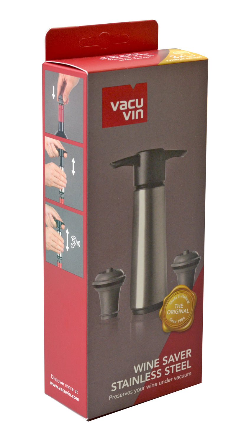 Vacu Vin Weinzubehör WS Pumpe aus V2A + 2 Zapfen