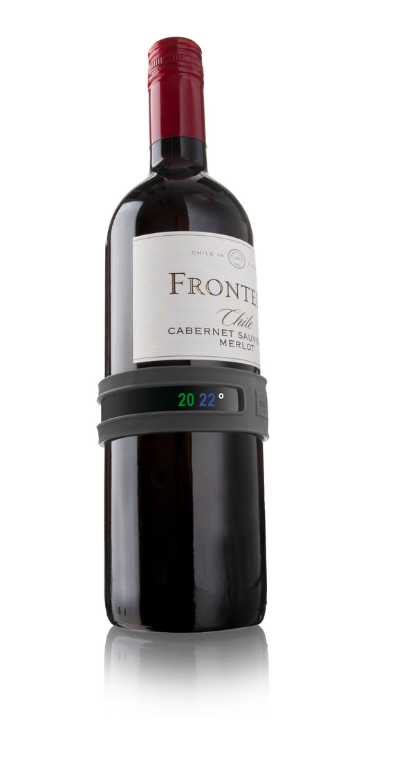 Vacu Vin Wine Snap Flaschen-Thermometer schwarz