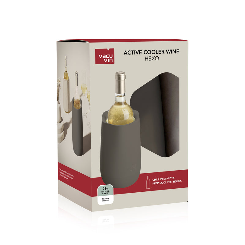 Vacu vin Flaschenkühler Active cooler Wine Hexo Graphit - recycelbarer Kunststoff 98%
