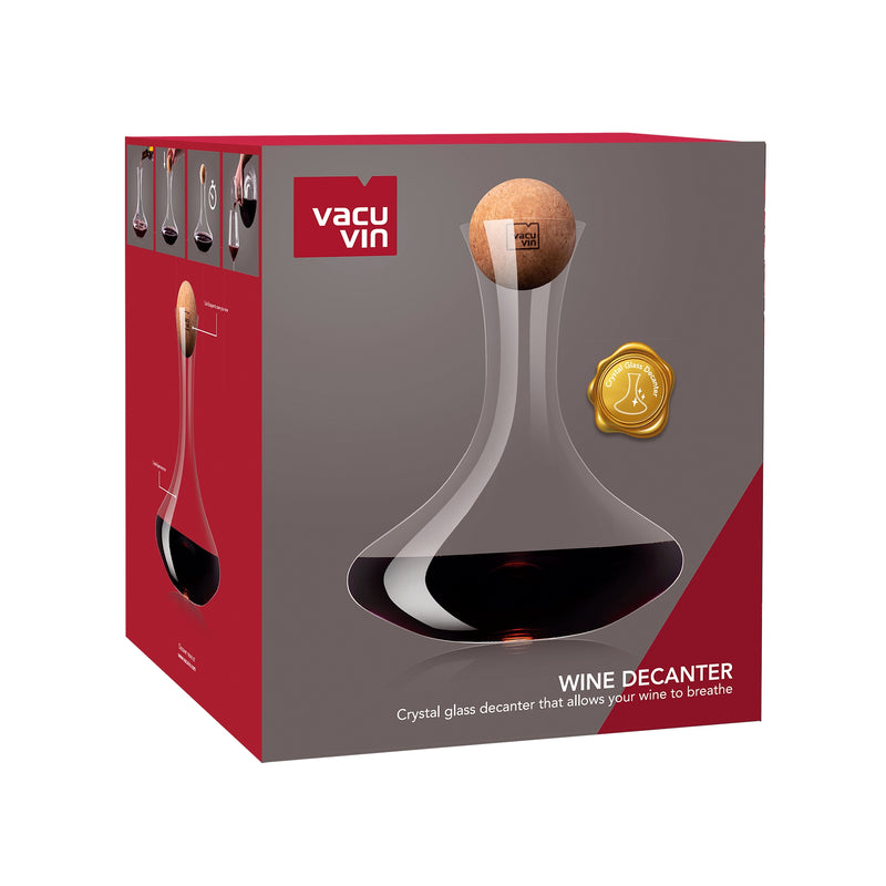 Vacuvin Wein- und Barzubehör Dekanter aus Kristallglass mit einem Korkverschluss 0.75L