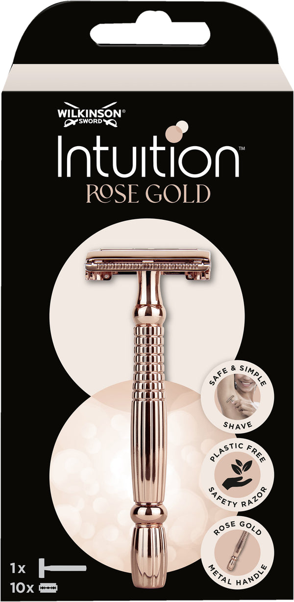 Wilkinson Rasierer Intuition Rose Gold Rasierhobel mit 10 Klingen