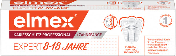 Elmex Zahnpasta Kariesschutz Professional und Zahnspange Expert 8-18 J. 75 ml