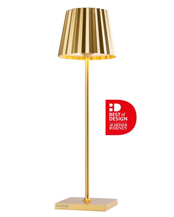 Sompex Tischlampe TROLL 2.0 Gold, 38cm