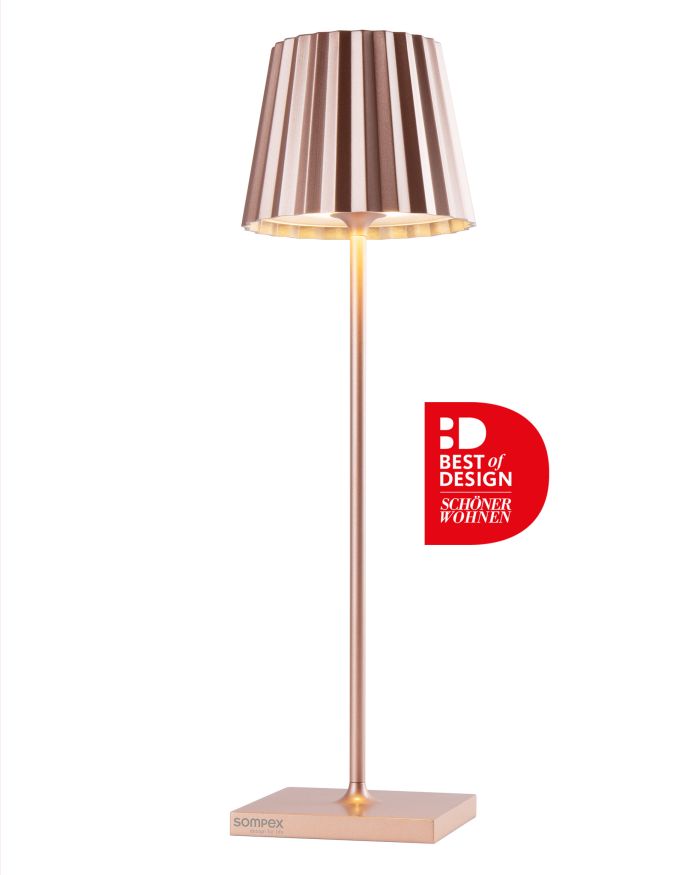 Sompex Tischlampe TROLL 2.0 Rosegold, 38cm