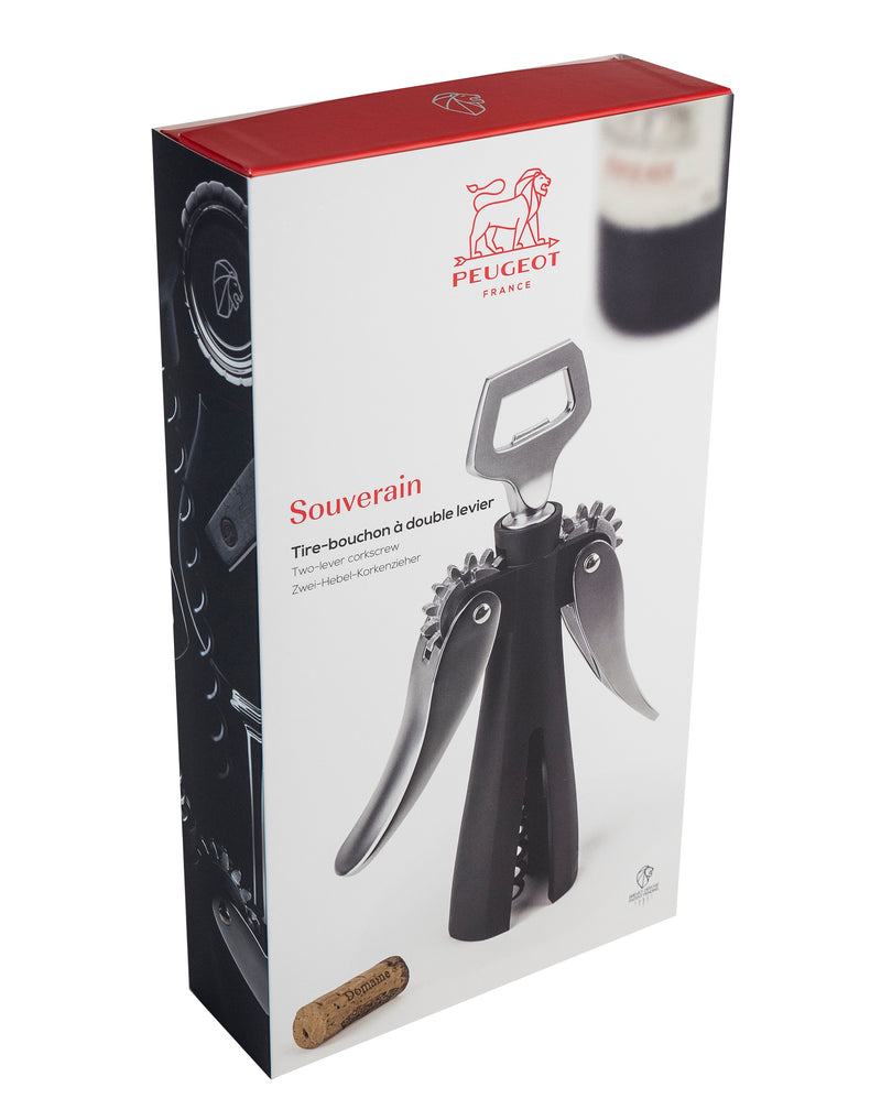 Peugeot Korkenzieher Souverain Doppel Hebel-mit Kapselschneider 20 cm