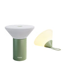 Sompex table and pedal lamp Mikono, olive green, battery plastic, dimmable, 2 light colors