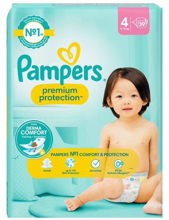 Pampers Windel Premium Protection 39Stück Size 4 9-14kg