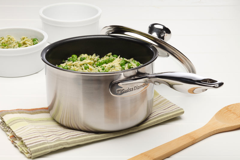Swiss Diamond Stielkasserole XD Nonstick Clad Induction - Inox mit Deckel Ø 16cm