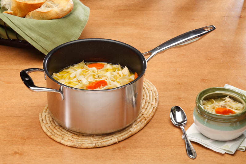 Swiss Diamond Stielkasserole XD Nonstick Clad Induction - Inox mit Deckel Ø 20cm
