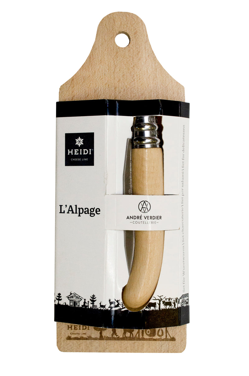 Heidi Cheese Line Schneidebrett + Messer ALPAGE Set Schneidebrett + Messer