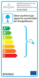 VilleroyBoch Tischlampe MAILAND H59 WHITE