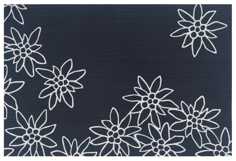 Heidi Cheese Line Tischset Edelweiss 45x30 cm schwarz mit weissem Umriss der Blume
