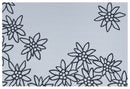 Heidi Cheese Line Tischset Edelweiss 45x30 cm weiss mit schwarzem Umriss der Blume