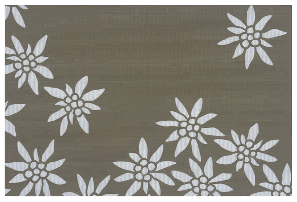 Heidi Cheese Line Tischset Edelweiss 45x3 cm beige mit weissen Blumen