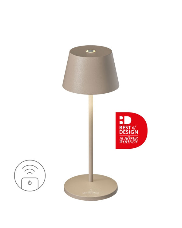 VilleroyBoch Tischleuchte SEOUL MICRO RC, Akku Indoor und Outdoor, dimmbar, 2 Lichtfarben, inklusive Ladestation