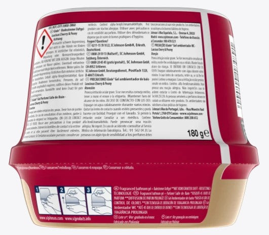 Glade Gel Air Threaner 180G bagno ciliegia e peonia succulenti
