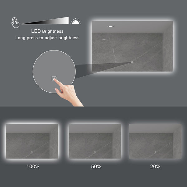 Spa Solutions LED Spiegel Mirrora mit Dimm Funktion 100cm x 60cm