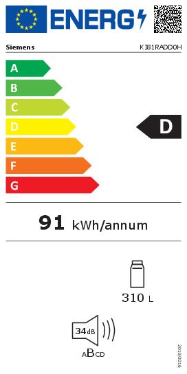 Siemens Refrigerator IQ500, réfrigérateur d'installation, 177,5 x 56 cm, charnière plate avec alimentation douce