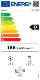 Siemens cooling / freezer combination IQ500, installation-cool-freezer combination with freezer area below, 177.2 x 55.8 cm, flat hinge