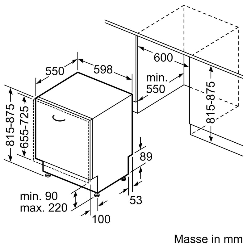 Installation de lave-vaisselle de Bosch entièrement intégré 60 cm, SMV6ZDX16E