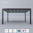 Spa Solutions Sky Pergola Skymax Ultra Aluminum Pergola LED 4M x 5m motorized wall mounting 5m