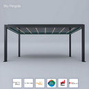Spa Solutions Sky Pergola SkyMax Ultra Aluminium Pergola LED 4m x 6m motorisiert Wandmontage 4m
