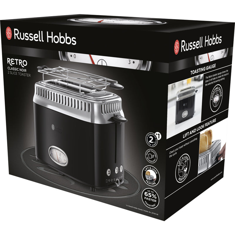 RUSSELL HOBBS Toaster 21681-56 Retro Classic Noir Kompakt-