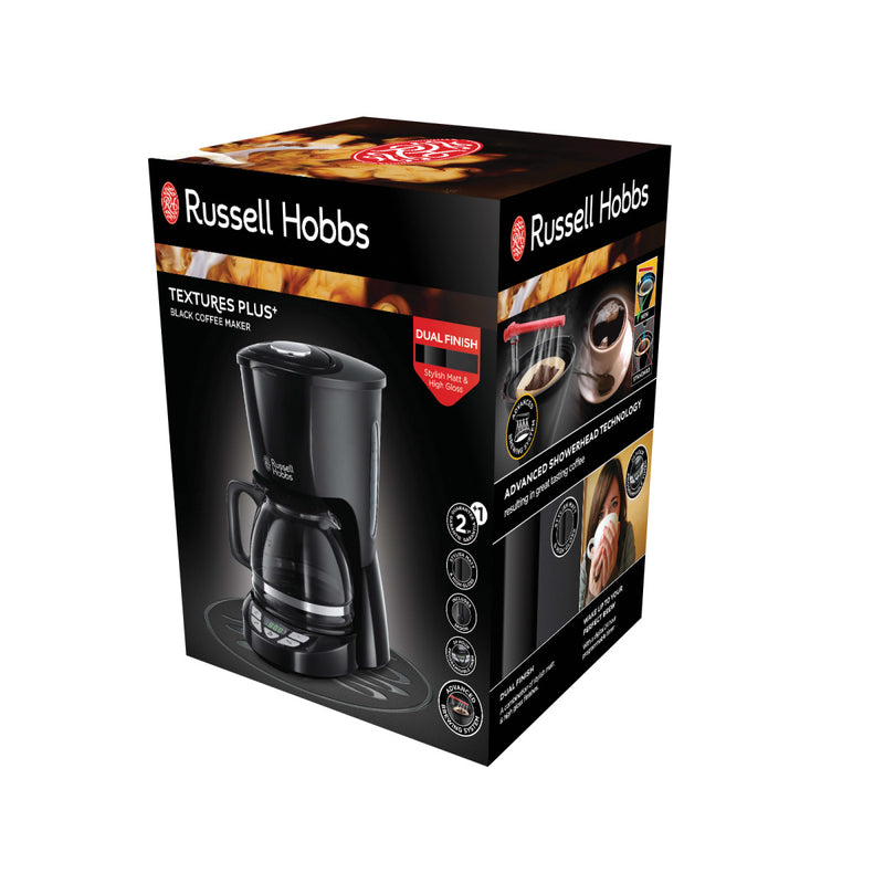 RUSSELL HOBBS Kaffeemaschine 22620-56 Textures Plus Glas Kaffeemaschiene Schwarz