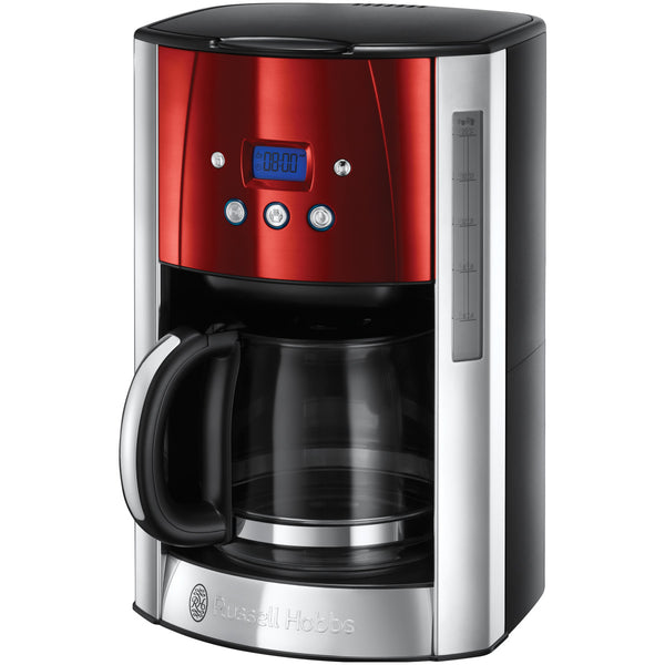 RUSSELL HOBBS Kaffeemaschine 23240-56 Luna Solar Red Digitale Glas Kaffeemaschiene