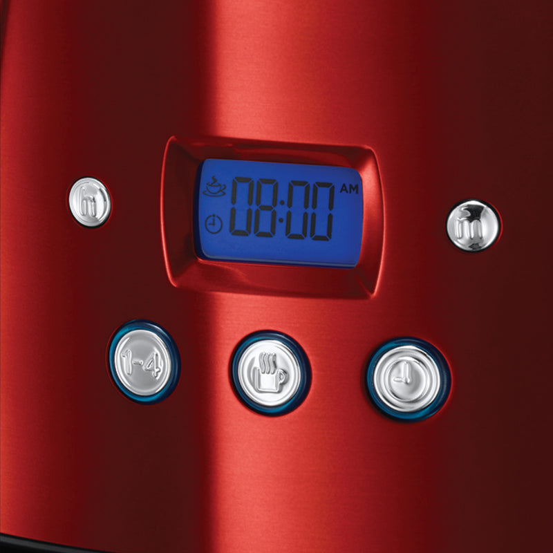 RUSSELL HOBBS Kaffeemaschine 23240-56 Luna Solar Red Digitale Glas Kaffeemaschiene