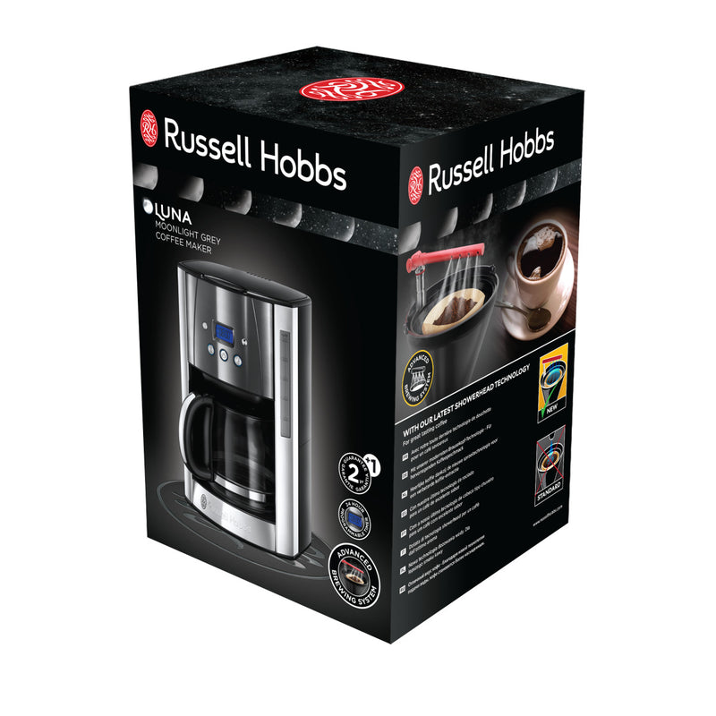 RUSSELL HOBBS Kaffeemaschine 23241-56 Luna Moonlight Grey Digital Glas Kaffeemaschiene