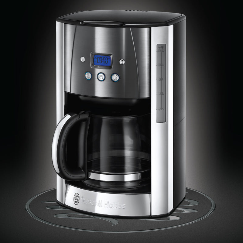 RUSSELL HOBBS Kaffeemaschine 23241-56 Luna Moonlight Grey Digital Glas Kaffeemaschiene