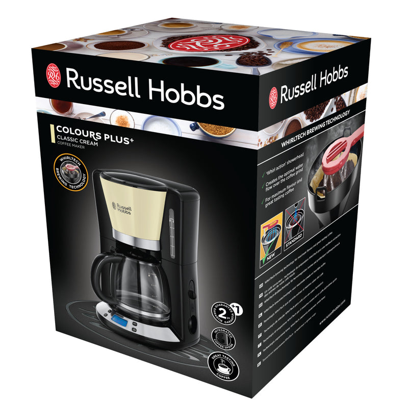 RUSSELL HOBBS Kaffeemaschine 24033-56 Colours Plus+ Digital Glas Classic Cream