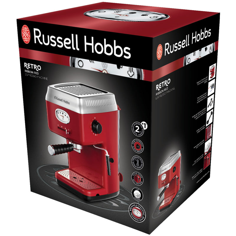 RUSSELL HOBBS Kaffeemaschine 28250-56 Retro Red Espresso Maker