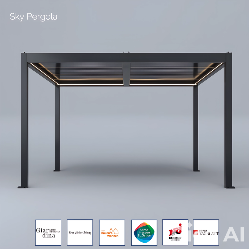 Spa Solutions Sky Pergola Skymotion LED aluminum Pergola 4m x 4m motorized