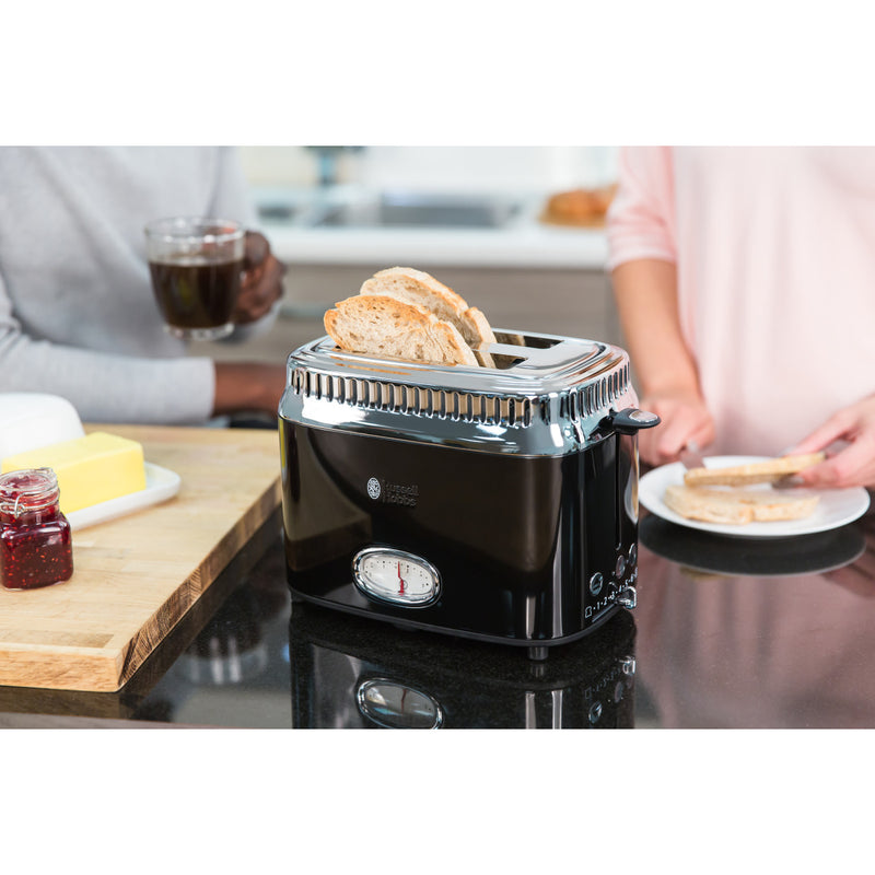 RUSSELL HOBBS Toaster 21681-56 Retro Classic Noir Kompakt-