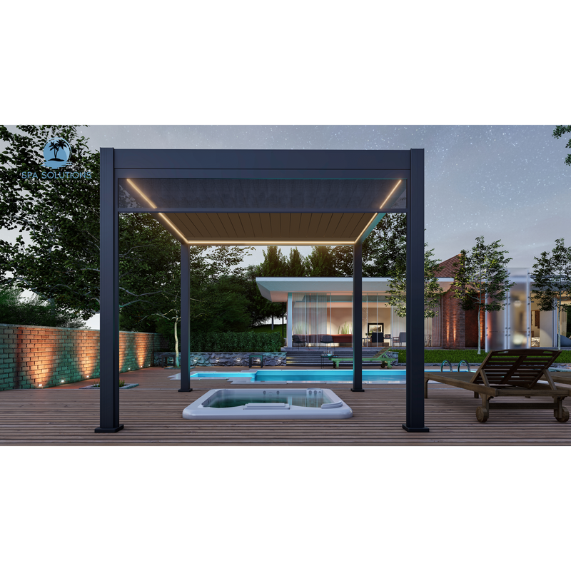 Spa Solutions Sky Pergola Skylite Eco Aluminium Pergola LED 3M X 4M