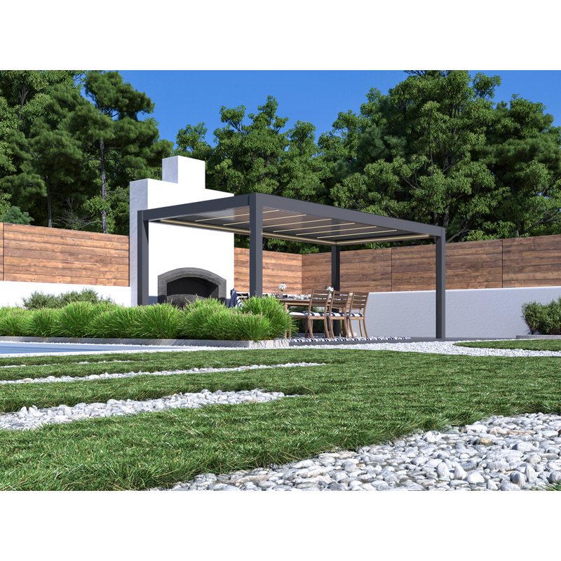 Spa Solutions Sky Pergola Skymax Ultra Aluminum Pergola LED 3M x 6m motorized wall mounting 3M